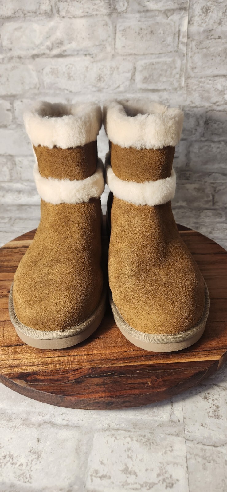 Koolaburra by UGG Suede Mini Winter Boots Barlee Women's Chestnut 11
