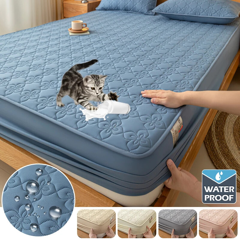 Soft Jacquard Fitted Mattress Protector & Bed Cover for Family  -image