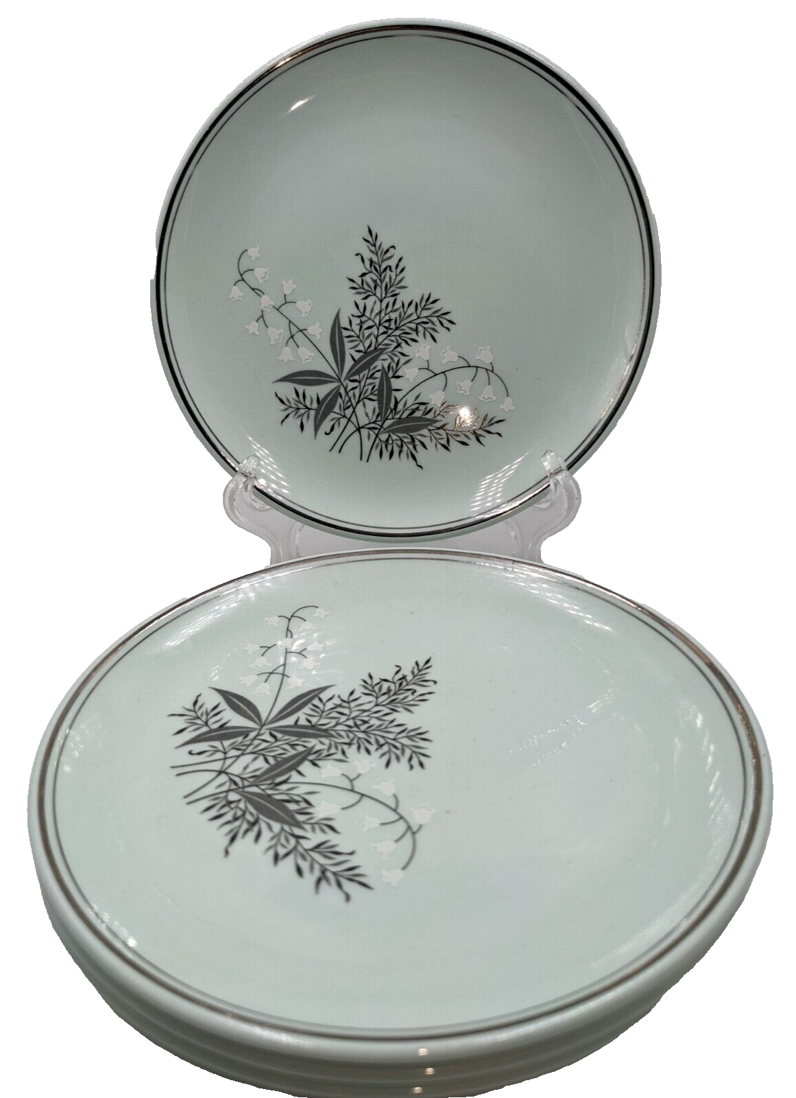 4 Empcraft-Princess Bread Plates Lady Empire Lily of the Valley Permacal 6