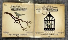 2 TIM HOLTZ SIZZIX ALTERATIONS DIE CARTRIDGES BIRD BRANCH CAGED BIRD
