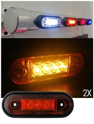 Easy Flush Curved Fit Amber LED Positionsleuchte X2 Für Lkw Van 12-24V
