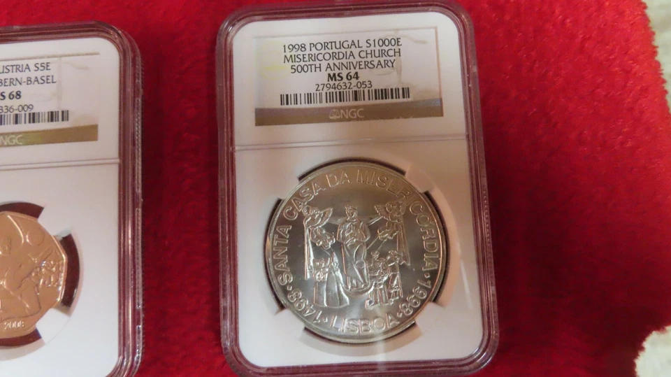 1998 PORTUGAL 1000 Escudos SILVER 500 YEARS MISERICORDIA CHURCH NGC PR PF 64 - Image 2 of 4