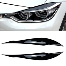 1 Pair for 2012-2018 BMW F30/F31 Gloss Black Headlight Eyebrow Cover Eyelid Trim