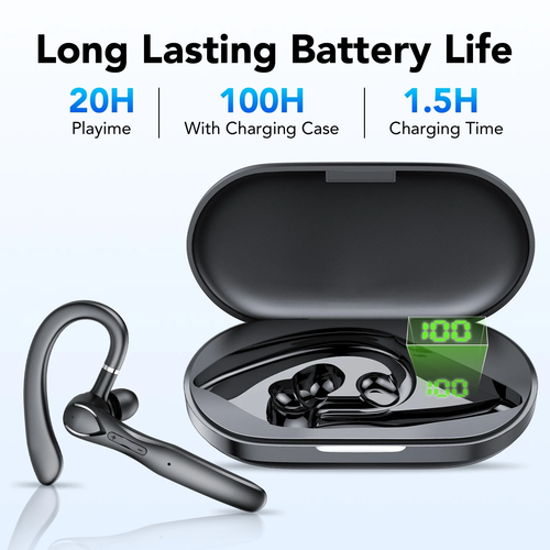 2025 New Bluetooth Headset V5.3, 100H Talk Handsfree Wireless Headset with Dual - Picture 3 of 12