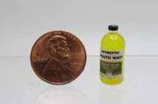 Dollhouse Miniature Detailed Replica Antiseptic Yellow Mouth Wash Bottle HR52135