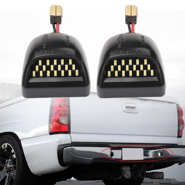 1 Pair LED Car License Plate Light Lamp For Silverado GMC Sierra 1500