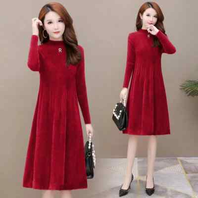 pink rose knit dress Vintage Rosebud Lace-Trimmed Knit Dress