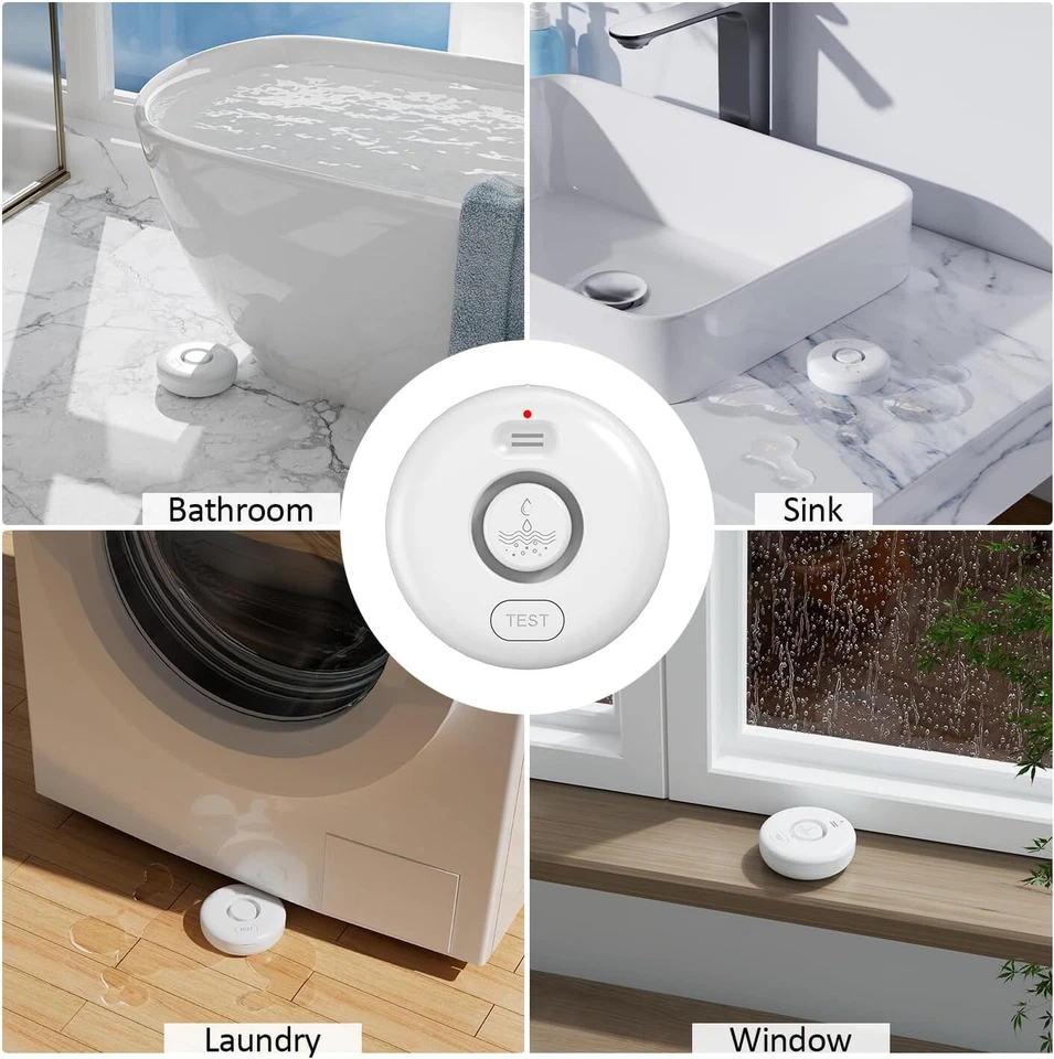 Water Leak Detectors 5 Pack, 120dB Loud Water Leak Sensor, Fansitc Wireless Wate - Image 4 of 4