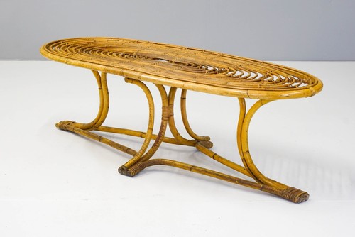 Stylish Mid-Century Bamboo Coffee Table - Picture 2 of 8