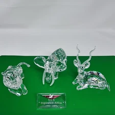 Swarovski SCS Inspiration Africa Set Elephant Kudu Lion 1993-1995 Display Plaque