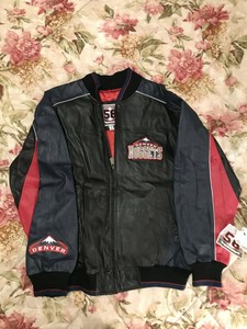 Vintage 90 S Rare Nba Denver Nuggets 58 Sports Leather Jacket Large Mint Tags Ebay
