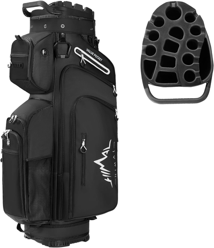 14-Way Golf Cart Bag, Premium Full Length Golf Bag w/Magnetic Leather Pocket