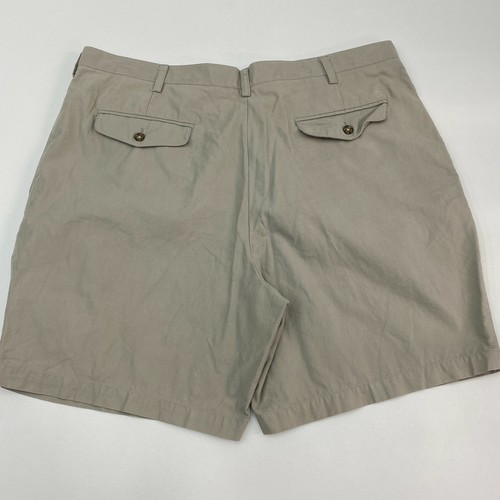 Penguin Grand Slam Chino Shorts Men's 42 Taupe Pleated Front Casual Cotton Blend - Picture 5 of 8