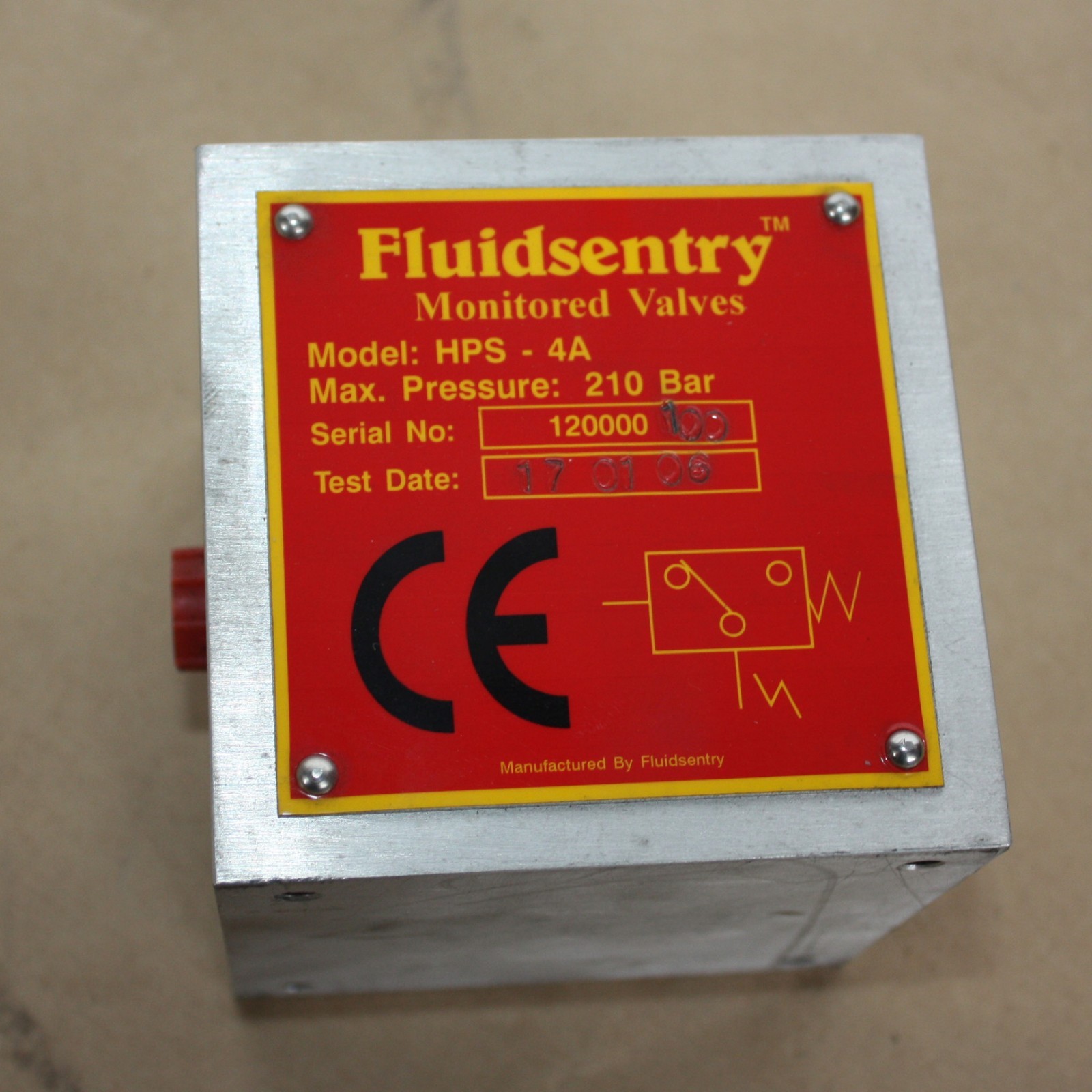 Fluidsentry SMC HPS-4A Hydraulic Safety Pressure Switch Monitor control 210 bar