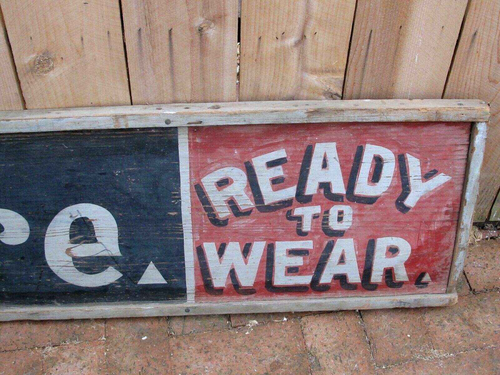 Antique Large Hand Painted Wood General Store Advertising Sign c.1880's