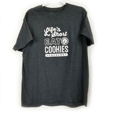 Camiseta Style Master Gris Life's Short Eat Cookies Talla XL
