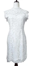 Sans Souci White Lace Dress Womens Size Large 