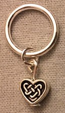 CELTIC KNOT HEART STITCH MARKERS, Set of 2 - Pewter Charm on SP Ring KNIT 3