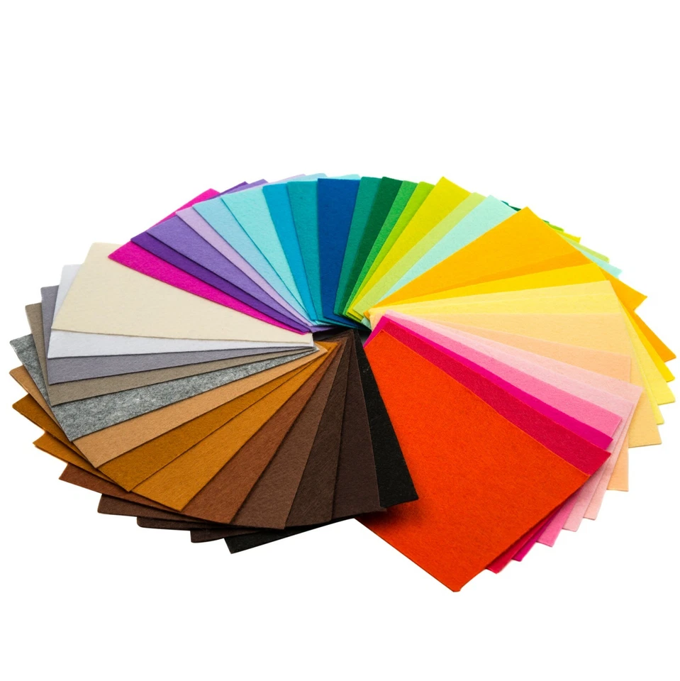 TRIXES 40 Felt Fabric Sheets *All Sizes* NEW Craft Sewing Fabric Assorted Colour - Image 3 of 4