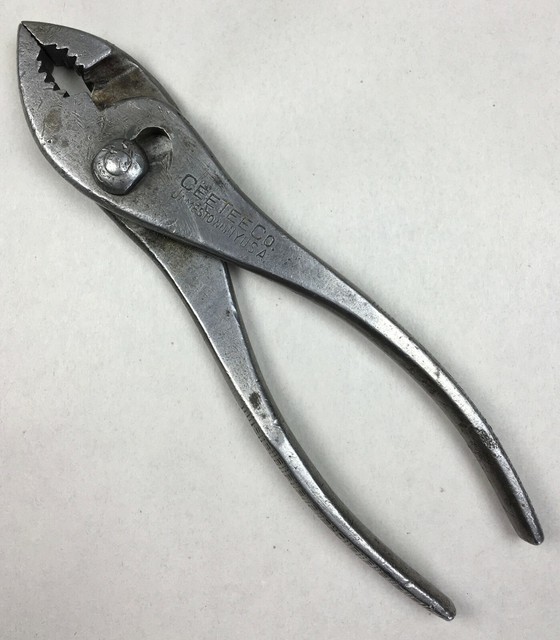 Vintage Cee Tee Co. 61/2" Black Oxide Slip Joint Pliers Jamestown, NY