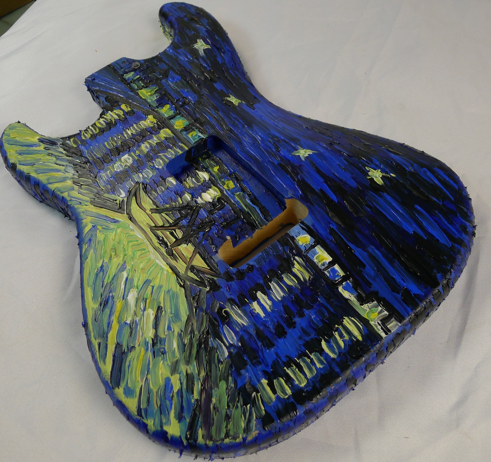 Strat Body 2pcs North American Alder HSS Hand Acrylic Oil Painting ≦3.52Ibs