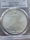 2023 Silver American Eagle 1 Oz Silver Coin Bullion PCGS MS 69 Early Issue