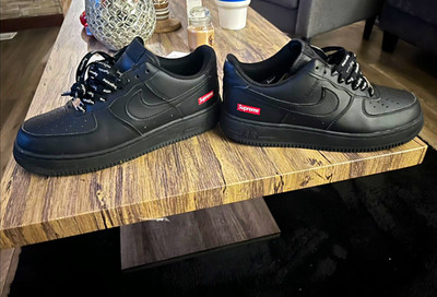 Nike Air Force 1 Low x Supreme Men s Black Leather Low