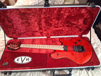 EVH Wolfgang Special Guitar CUSTOM RED QUILT Floyd Rose- HARD SHELL case & KEY!