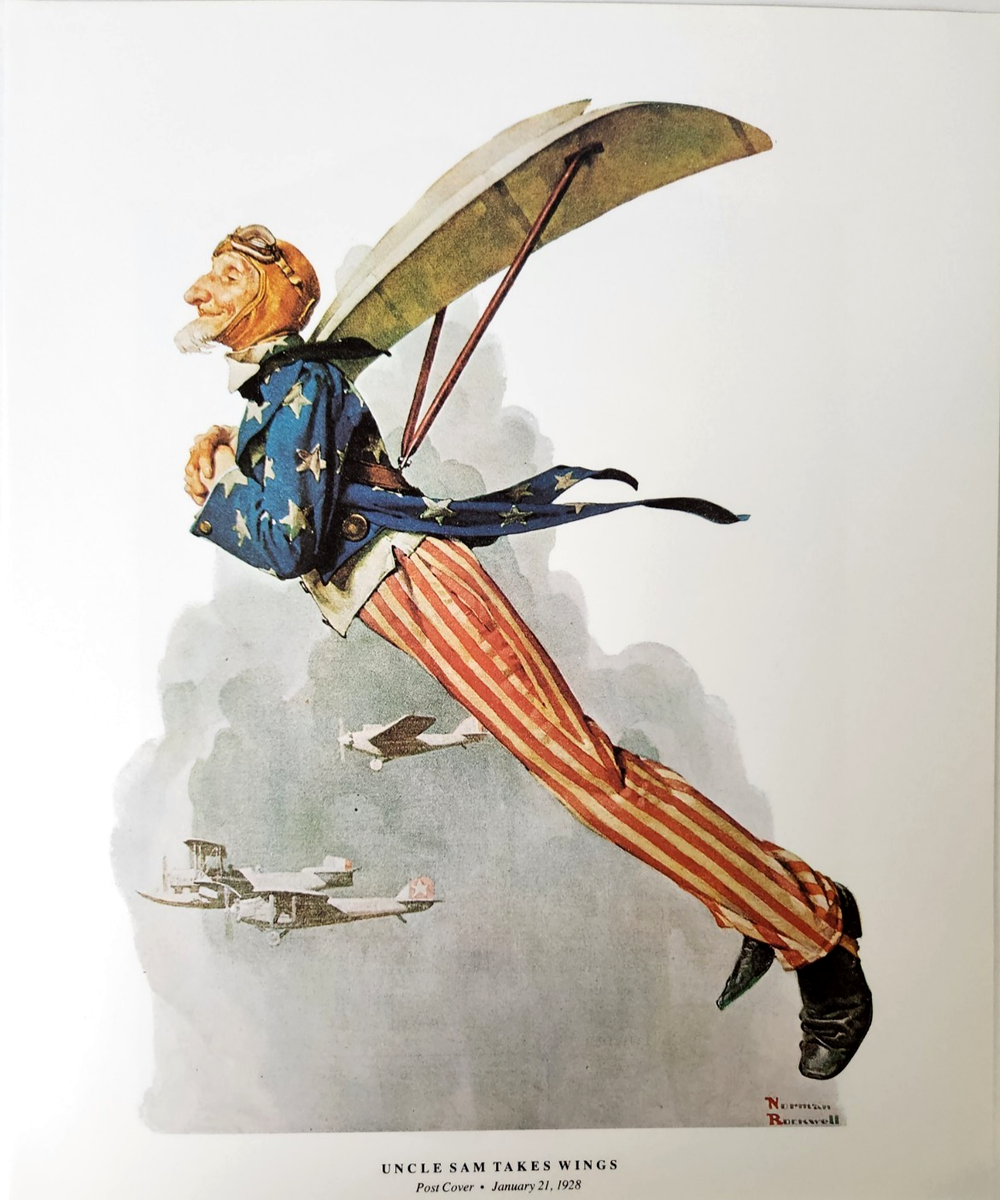 UNCLE SAM オールドデック　一個 Uncle Sam Takes Wings Norman Rockwell Vintage 1990 Double Sided
