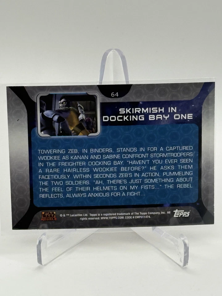 2015 Topps Star Wars Rebels Rainbow Foil Skirmish in Docking Bay One #64 - Image 2 of 2