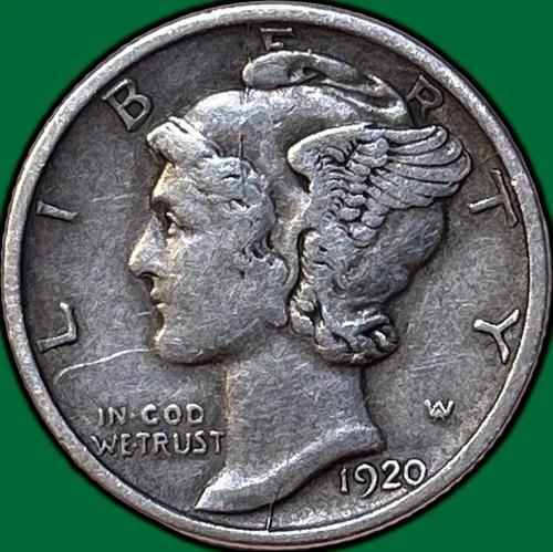 1920-D Mercury Dime Extremely Fine XF Coin #35529