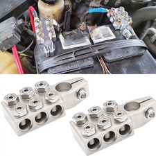 12-Way Battery Terminal Clamps Connectors 1/0 2 4 8 AWG Positive Negative