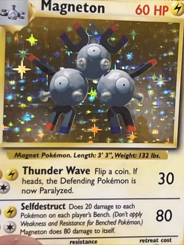Pokémon TCG Magneton Base Set 9/102 Holo Base Set - Vintage NM Print line Error! - Picture 6 of 17