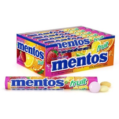 Mentos Chewy Mint Candy Roll, Fruit Mint Candies, 14 Pieces Per Roll, 15 Coun...
