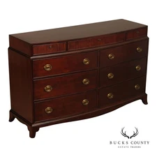 Lauren Ralph Lauren Mahogany Hepplewhite Style Bow Front 9 Drawer Dresser