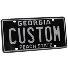 Personalized Georgia Black License Plate Embossed Aluminum Custom Lettering