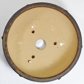 New Bonsai Pot Pottery Shigaraki ware Round Brown color D 15cm H 6cm - Picture 3 of 5