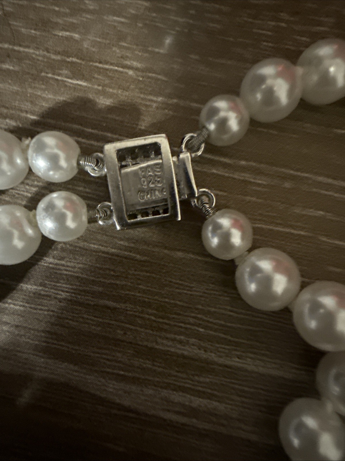 Sterling Silver Double Stranded Simulated Pearl N… - image 6