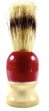 Ever Ready No 79 Shave Brush Natural Bristle 4" Tall Red White Body