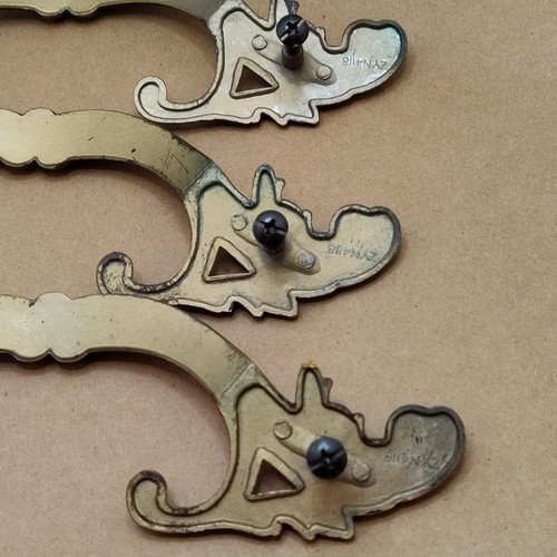 Set Of 3 Vintage French Provincial Furniture Drawer Pulls~Brass/Bronze - Picture 8 of 10