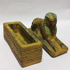 Ancient Egyptian Pharaoh Statue Box Decorative Collectible Storage Artifact