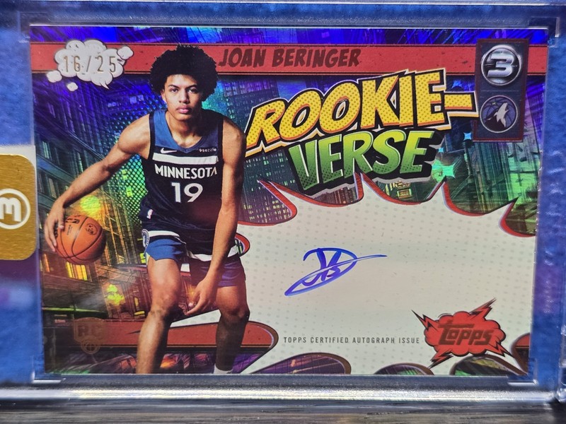 Joan Beringer 2025 Topps Three #RV-JB  Rookieverse Signatures RC Auto /25