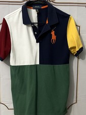 Polo Ralph Lauren White Blue Green Red Color, Big Pony Polo Shirt Boys 14/16