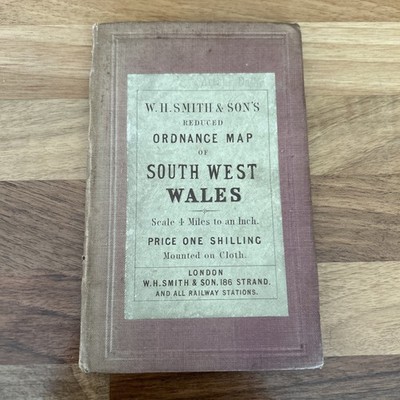 W H SMITH & SONS Reduced Ordnance Survey 4 miles inch SOUTHWEST WALES Cloth 