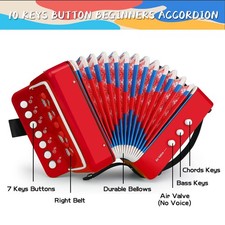 YAYUZEST 10 Keys Button Control Beginners Accordions Musical Instrument Lig...
