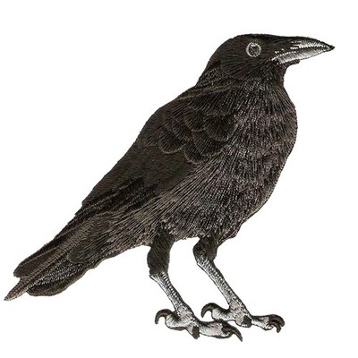 Gothic Raven Crow Embroidered Patch Iron On/Sew On Punk Jacket Alt