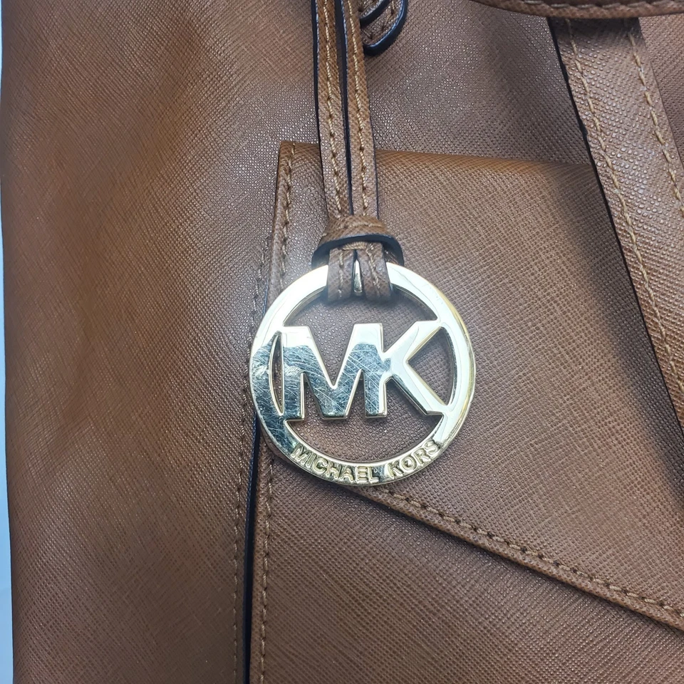 Michael Kors Jet Set Saffiano Bolso Grande Cuero Marrón Hermoso Foto 4 de 4