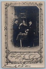 Kremnica Banská Slovakia Postcard Three Men in Coat Doing Toast 1902 RPPC Photo