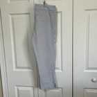 Elaine Rose Women's Blue White Striped Capri Pants Size 8 Stretch Cotton Blend — photo 3