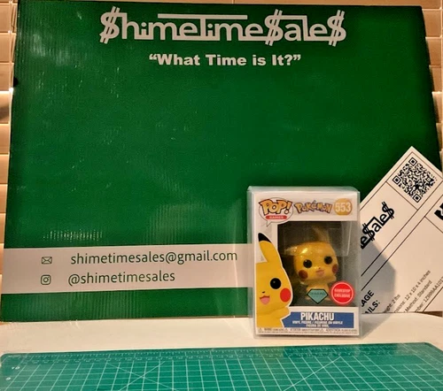Funko Pop! Games: Pokémon - Pikachu #553 (G.S. Exc.) Diamond Collection W/QA/QC+